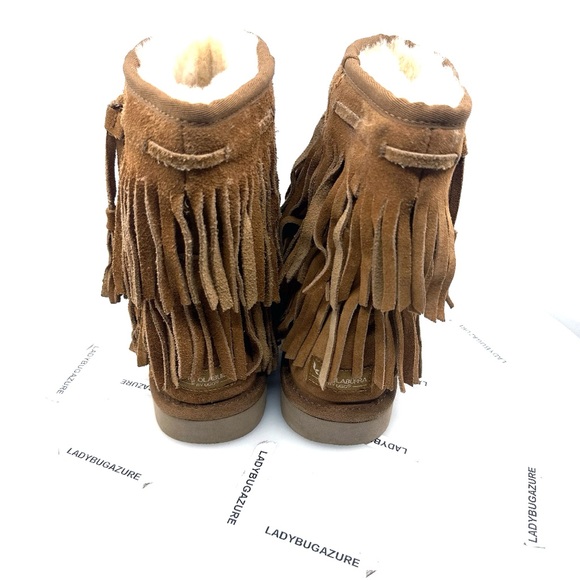 Koolaburra Tan Fringed Winter Boots - Picture 6 of 9